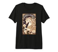 La Lectura de Unicornios de Estilo Art Nouveau es un gráfico Floral mágico Camiseta Premium