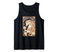 La Lectura de Unicornios de Estilo Art Nouveau es un gráfico Floral mágico Camiseta sin Mangas