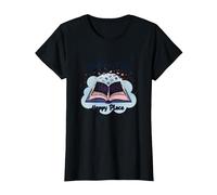 La Lectura es mi Lugar Feliz Bookworm Magic Camiseta, Mujer, Negro, XS
