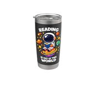 La lectura está fuera de este mundo Libro de astronauta espacial Vaso térmico de acero inoxidable de doble pared