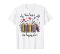 La Lectura Floral para Amantes de los Libros es mi Lugar Feliz Camiseta