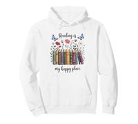 La Lectura Floral para Amantes de los Libros es mi Lugar Feliz Sudadera con Capucha
