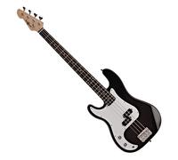 LA Left Handed Bass Guitar by Gear4music Black