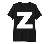 La Letra Z mayúscula Llanura Blanca Negrita Texto Camiseta Premium