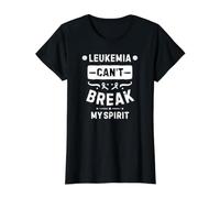 La Leucemia no Puede Romper mi espíritu Camiseta gráfica económica, Mujer, Negro, S