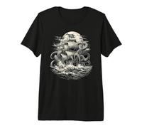 La Leyenda del Abismo - Barco Pirata clásico Kraken Grabado Camiseta Premium
