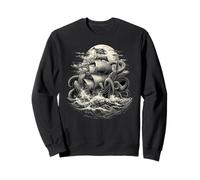 La Leyenda del Abismo - Barco Pirata clásico Kraken Grabado Sudadera