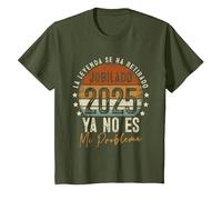 La Leyenda se ha Retirado | Vintage Divertido Jubilado 2025 Camiseta, Niños, Verde Oliva, 6 años