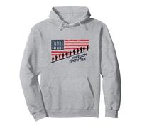 La Libertad no es Gratis: Homenaje patriótico a los héroes estadounidenses Sudadera con Capucha, Unisex para Adultos, Gris Jaspeado, M