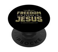 La Libertad se Encuentra en Jesús Fe Cristiana Escritura Adoración PopSockets PopGrip Adhesivo