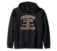 La Libertad Vive en la Constitución USA Patriotic Liberty Sudadera con Capucha