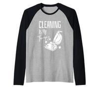 La limpieza divertida es mi terapia Herramientas de limpieza Limpieza de criada Camiseta Manga Raglan