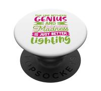La línea entre el genio y la locura es una mejor iluminación PopSockets PopGrip Adhesivo