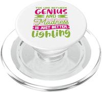 La línea entre el genio y la locura es una mejor iluminación PopSockets PopGrip para MagSafe