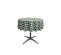 LA Linen Poly Checkered Round Tablecloth, 58-Inch