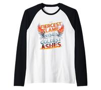 La Llama más Feroz se Levanta después del Lema de Las Cenizas más frías Camiseta Manga Raglan