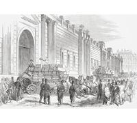 La llegada del oro californiano y dólares mexicanos al Banco de Inglaterra Londres en 1849. Después de una ilustración en el London Illustrated News publicado el 22 de septiembre de 1849. Póster