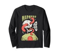 La Locura es mi Segundo Nombre con Calavera y Gusanos Manga Larga