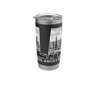 LA Los Ángeles California City Skyline Hollywood Vaso térmico de acero inoxidable de doble pared