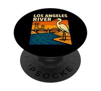 LA Los Ángeles River Heron California PopSockets PopGrip Adhesivo