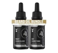 La lucha de la barba Tonic + Elixir Beard Oil Bundle - Collection de plata - Aceite de barba de aseo - suaviza los humectantes y fortalece el crecimi