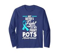 La Lucha de mi Hermana Mi Lucha Conciencia Pots Manga Larga, Unisex para Adultos, Azul Marino, M