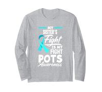 La Lucha de mi Hermana Mi Lucha Conciencia Pots Manga Larga, Unisex para Adultos, Gris Jaspeado, S