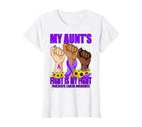 La Lucha de mi tía es mi Lucha contra el cáncer de páncreas Camiseta, Mujer, Blanco, S