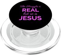 La Lucha es Real Jesús Mujeres cristianas Verso de la Biblia Orar Leer PopSockets PopGrip para MagSafe