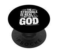 La Lucha es Real, Pero también lo es Dios Inspirador PopSockets PopGrip Adhesivo