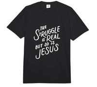 La Lucha es Real, Pero también lo es Jesús, Regalos Cristianos Comfort Colors Adult Heavyweight T-Shirt