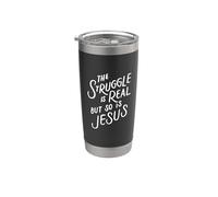 La lucha es real, pero también lo es Jesús, regalos cristianos Vaso térmico de acero inoxidable de doble pared