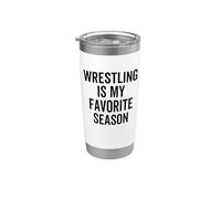 La lucha libre es mi temporada favorita Funny Sport Wrestler Vaso térmico de acero inoxidable de doble pared