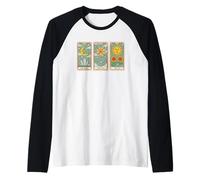 La Luna La Estrella El Sol Tarot Tarjeta Diseño Camiseta Manga Raglan