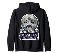 La Luna Nos extraña #LetsGoBack Llorando Luna Triste Sudadera con Capucha