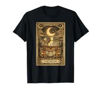 La Luna Tarot Card Nekomata Cat Yokai Arte Oculto Japonés Camiseta