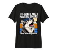 La Luna Y Yo Tenemos Husky Diario De Negocios Camiseta Premium