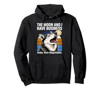 La Luna Y Yo Tenemos Husky Diario De Negocios Sudadera con Capucha