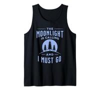 La luz de la Luna Llama a la Luna Llena Senderismo Camping Camiseta sin Mangas