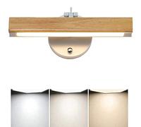 la Luz Del Mdel Espejo de la Vanidad de la Madera Llevó el Ángulo Del Faro Del Espejo Ajustable Giratorio de la Luz Del Baño Que Cambia el Color de la Lámpara de la Pared Del Baño/31Cm/8W