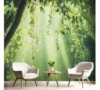 La Luz Del Sol Deja Vides Papel Tapiz Fotográfico, Papel Pintado Pared Dormitori 250Anx175Al cm, Fotográfico Decorativo Pared Naturaleza Misteriosa 3D, Mural Verde brillante, Antiestático