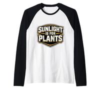La luz del Sol es para Las Plantas, Divertido búho de Medianoche Que Trabaja en el Turno de Noche Camiseta Manga Raglan