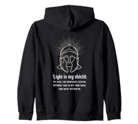 La Luz es mi Escudo - Diseño de Guerrero Espiritual Sudadera con Capucha