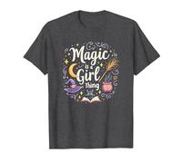 La Magia es una Cosa de Chicas: capricho Brujo para Encantadoras Camiseta, Hombre, Jaspeado Oscuro, M