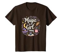 La Magia es una Cosa de Chicas: capricho Brujo para Encantadoras Camiseta, Niños, Marrón, 6 años