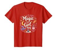La Magia es una Cosa de Chicas: capricho Brujo para Encantadoras Camiseta, Niños, Rojo, 4 años
