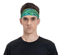 La magnífica diadema deportiva unisex de pavo real, transpirable y húmeda, adecuada para correr, ciclismo, yoga, esperar deportes