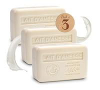 La Maison du Savon de Marseille Jabón de leche de burra, 3 x 250 g, con | Jabón hidratante para manos y cuerpo, leche de burra, fabricado en Provenza, 97% de ingredientes naturales