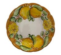 La Maison Unique: Plato hondo de 23,5 cm de cerámica vietrestre pintado a mano - Decoración "Limoni" Tradicional - Estilo costera de Amalfi - Made in Italy 2404251142