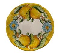 La Maison Unique: Plato hondo de 23,5 cm de cerámica vietrestre pintado a mano - Decoración "Limoni" Tradicional - Estilo costera de Amalfi - Made in Italy 2404251136
